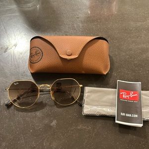 Rayban Jack Gold/Brown Gradient Sunglasses. BRAND NEW, never been worn.